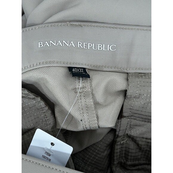 New Banana Republic Men's Stretch Slim Fit Flat Front Pants Khaki 40x32 nwt - Picture 7 of 9